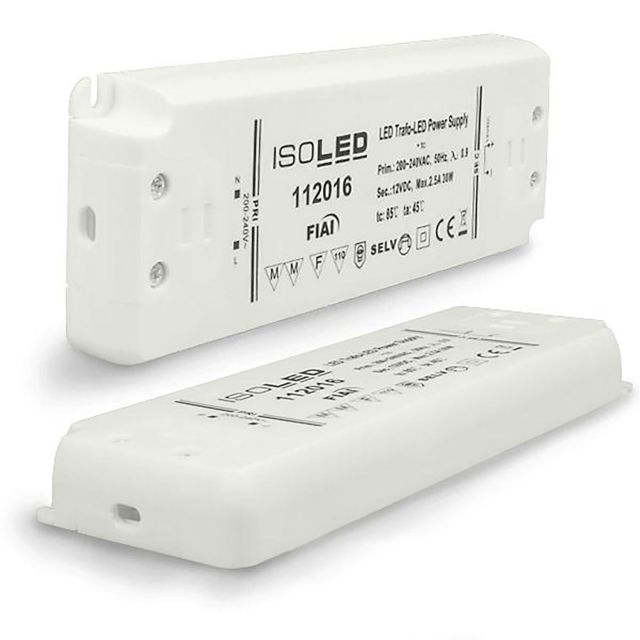 LED Trafo 12V/DC, 0-30W, SELV, ultraflach, ultraschmal