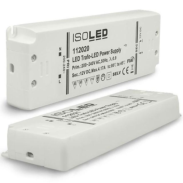 LED Trafo 12V/DC, 0-50W, SELV, ultraflach