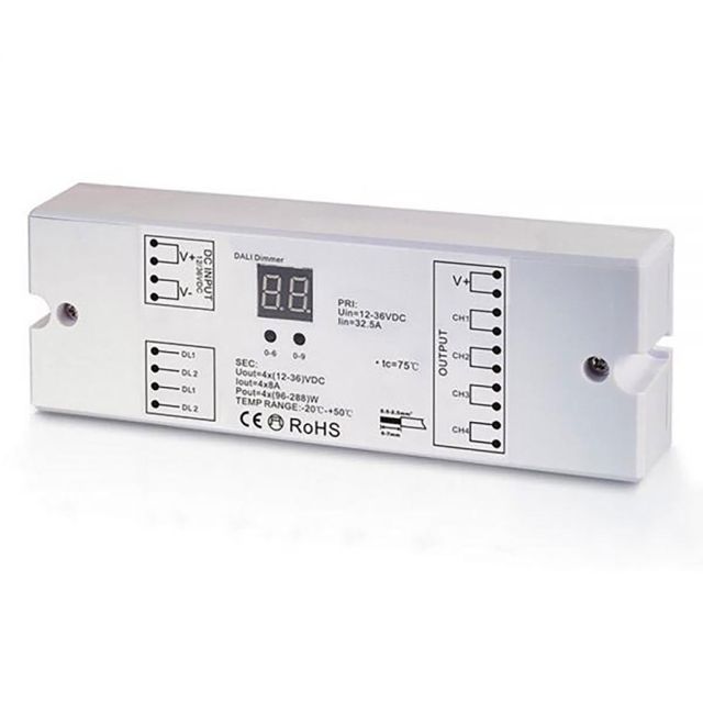 DALI DT6 1 oder 4 Adressen PWM-Dimmer, 1 oder 4 Kanal, 12-36V 4x8