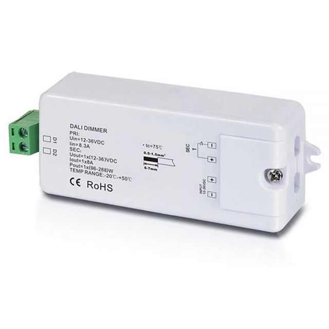 DALI 1 Adresse PWM-Dimmer 12-36V, 1 Kanal, 12-36V 8A