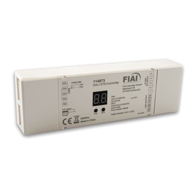 DALI DT8 1 Adresse Universal Push-Dim PWM-Dimmer, 4 Kanal, 12-36V 4x5A, 48V 4x3A