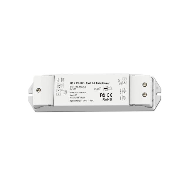 Sys-Pro Funk/Push/1-10V Input, Triac-Dimmer, 230V, 480VA, Phasenan-/Abschnitt wählbar