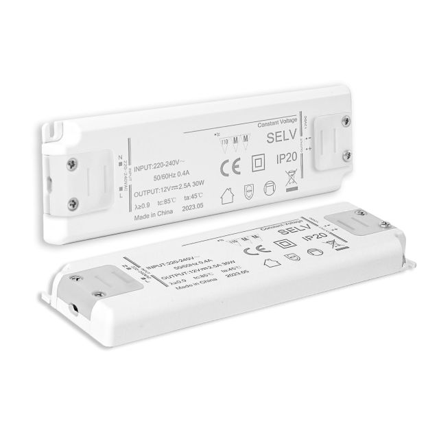 LED Trafo 12V/DC, 0-30W, SELV, ultraflach