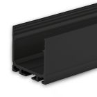 LED Aufbauprofil SURF20 Aluminium schwarz pulverbeschichtet RAL 9005, 200cm