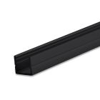 LED surface mount profile SURF8 aluminium black RAL 9005, 200cm