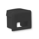 End cap EC82B black for profile SURF10 with cable gland, 1 pc
